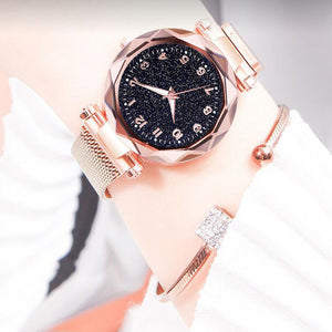 Luxury Luminous Women Watches Starry Sky Magnetic Ladies