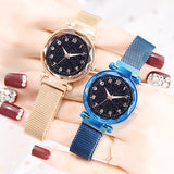 Luxury Luminous Women Watches Starry Sky Magnetic Ladies