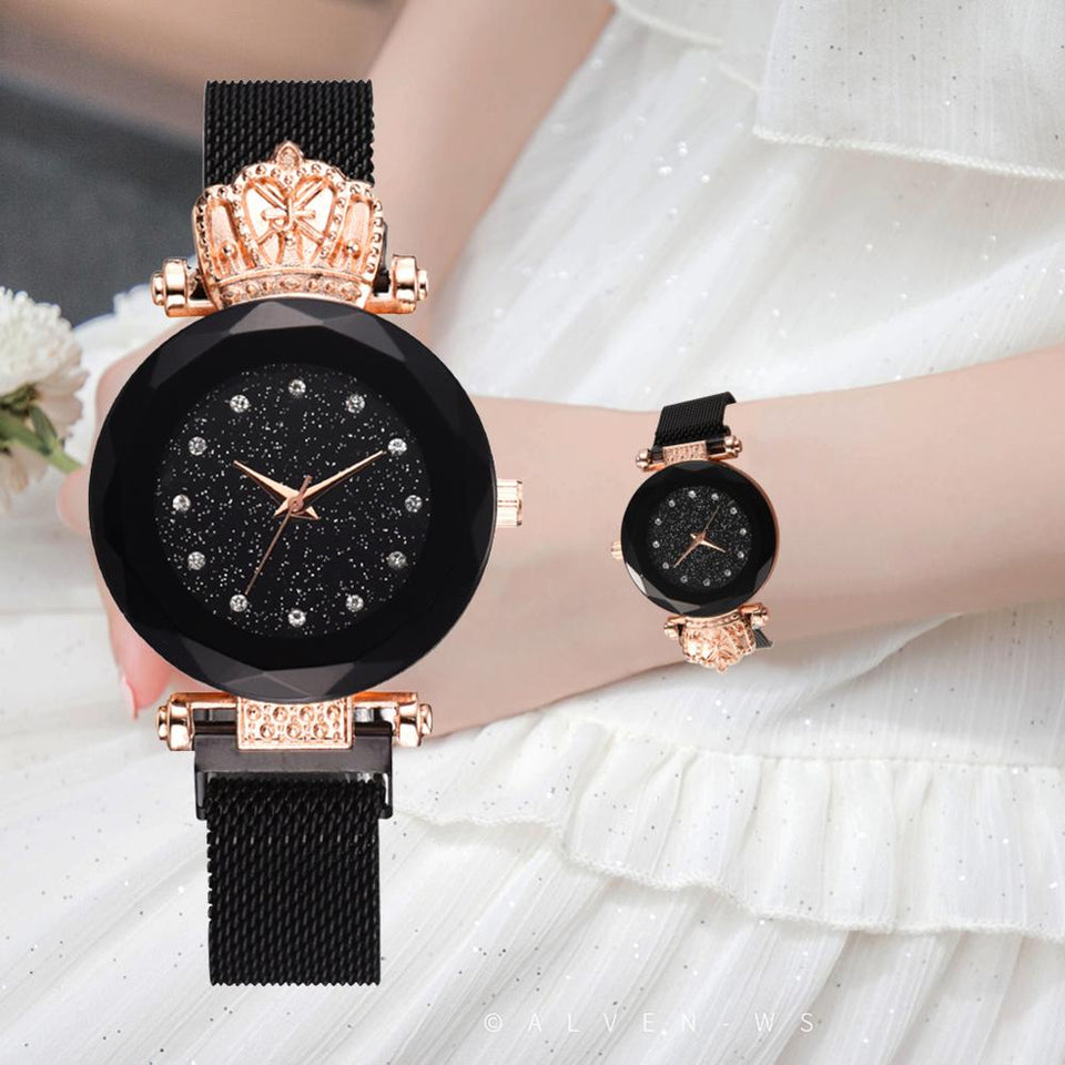 Luxury Women Watches Ladies Magnetic Starry Sky