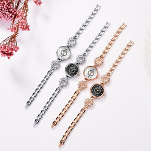 Women Bracelet Watch Rose Gold Diamond Fashion Luxury Ladies