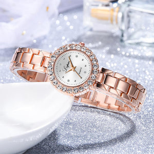 2pc/set Luxury Watches Rose Gold Diamond