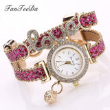 Ladies Love Leather Strap Rhinestone Luxury Fashion