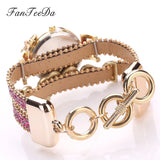 Ladies Love Leather Strap Rhinestone Luxury Fashion