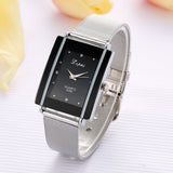 Women Bracelet Watch Silver Square Luxury Crystal Alloy WristWatches