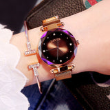 Luxury Rose Gold Ladies Watches Diamond