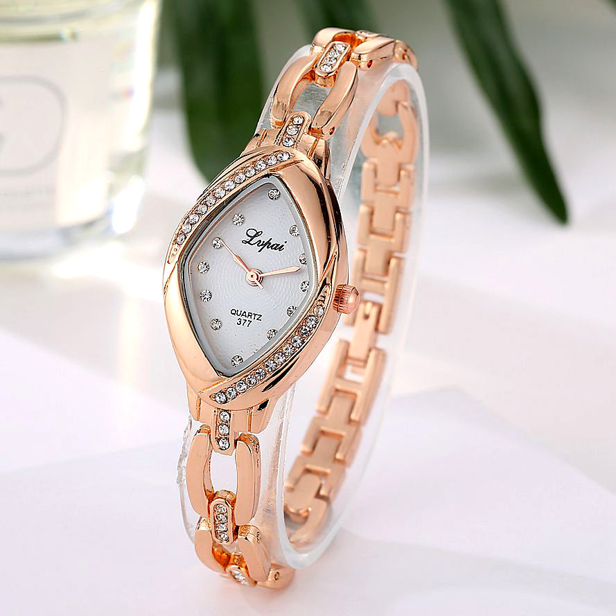 Luxury Quartz-Watch Ladies Oval Crystal Dress