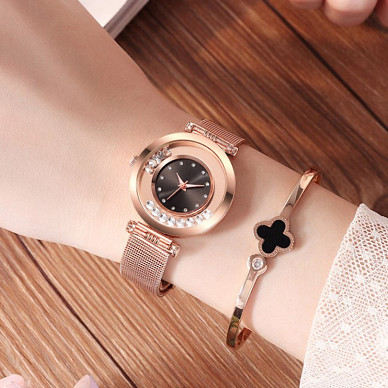 Luxury Bracelet Watches Rose Gold Ladies