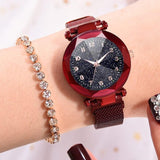 Watches Women Fashion Luxury Magnetic Buckle Strap Refractive