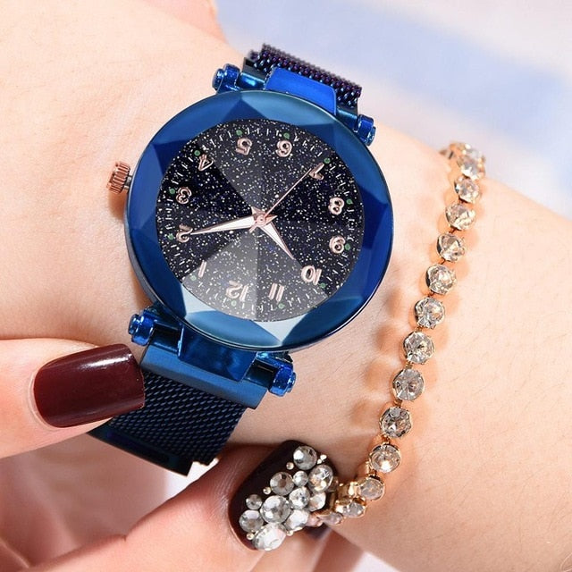 Watches Women Fashion Luxury Magnetic Buckle Strap Refractive