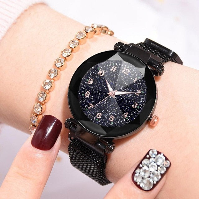 Watches Women Fashion Luxury Magnetic Buckle Strap Refractive