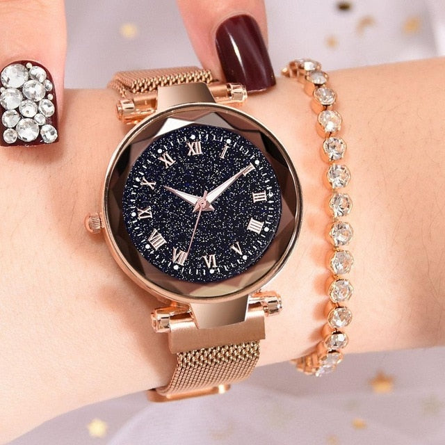 Starry Sky Watch Women's Luxury Magnetic Magnet Buckle