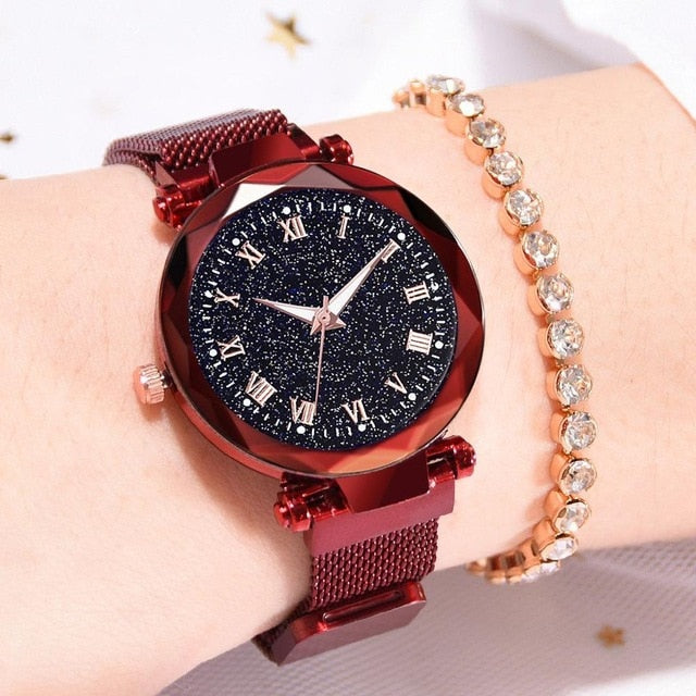 Starry Sky Watch Women's Luxury Magnetic Magnet Buckle