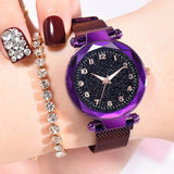 Luxury Luminous Women Watches Starry Sky Magnetic Ladies