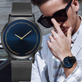 Mens Business Male Watch Classic Gold Quartz