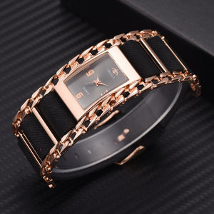 Luxury Gold Bracelet Quartz Ladies