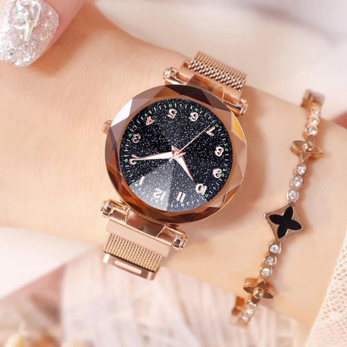 Watches Women Fashion Luxury Magnetic Buckle Strap Refractive