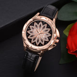 Rose Gold Unique Dial Design Luxury Bracelet Ladies